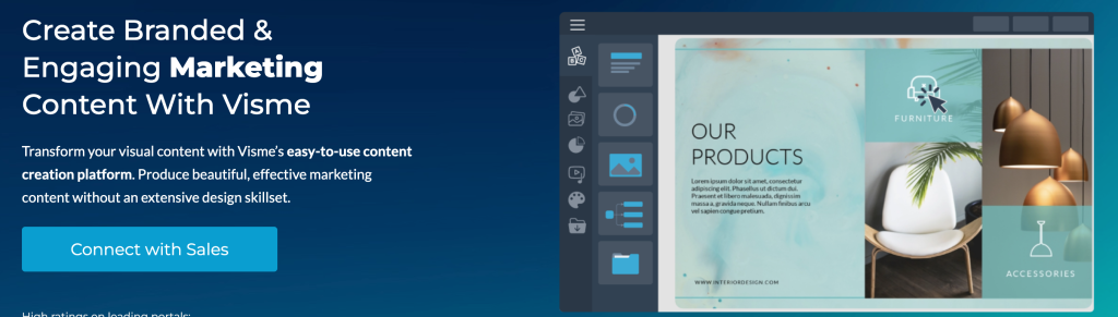Visme marketing home page