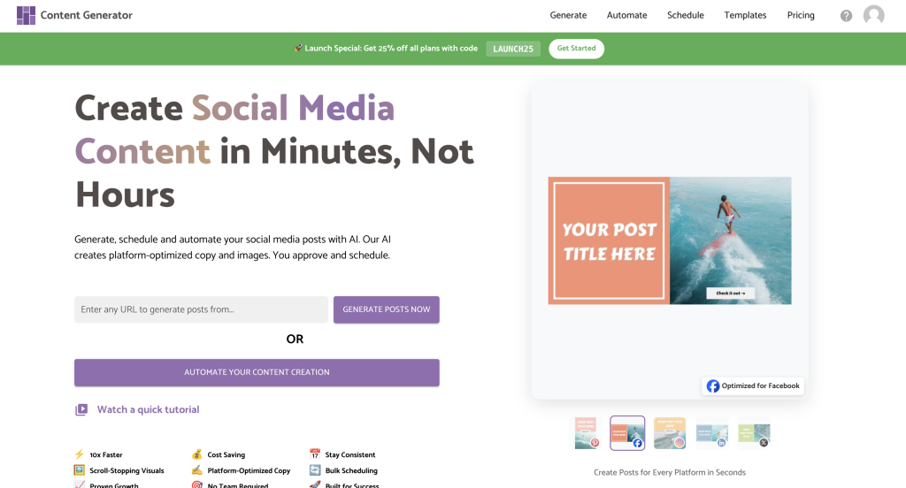 Content Generator Homepage