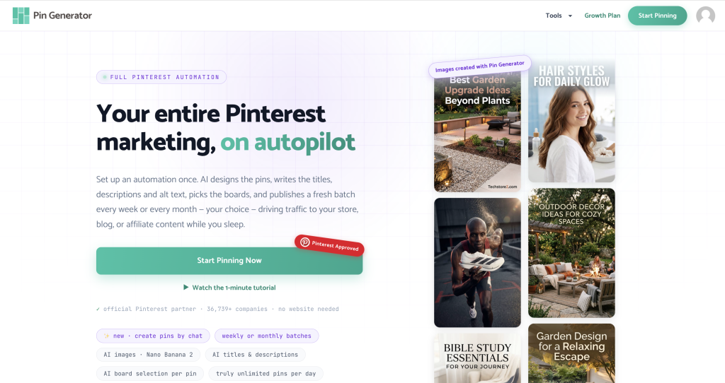 Pin Generator Homepage - August 2026